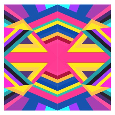 Kaynak için vektör renkli geometrik ve eğri arkaplan deseni