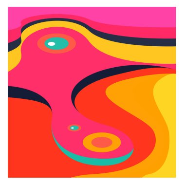 Kaynak için vektör renkli geometrik ve eğri arkaplan deseni