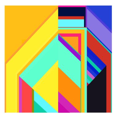 Kaynak için vektör renkli geometrik ve eğri arkaplan deseni