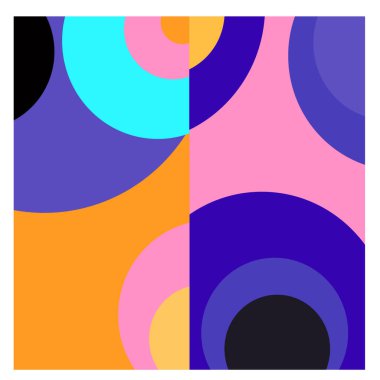 Kaynak için vektör renkli geometrik ve eğri arkaplan deseni