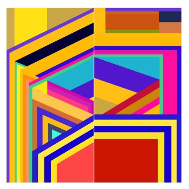 Kaynak için vektör renkli geometrik ve eğri arkaplan deseni