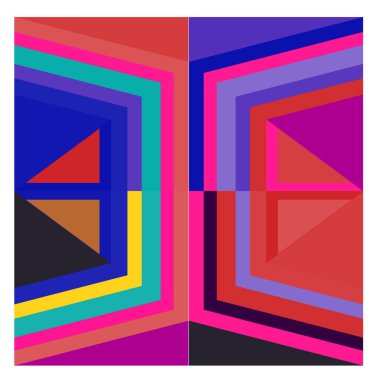 Kaynak için vektör renkli geometrik ve eğri arkaplan deseni