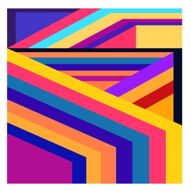 Kaynak için vektör renkli geometrik ve eğri arkaplan deseni