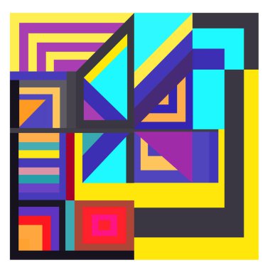 Kaynak için vektör renkli geometrik ve eğri arkaplan deseni