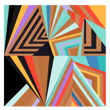 Kaynak için vektör renkli geometrik ve eğri arkaplan deseni