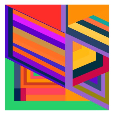 Kaynak için vektör renkli geometrik ve eğri arkaplan deseni