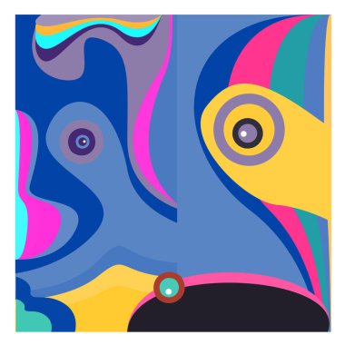 Kaynak için vektör renkli geometrik ve eğri arkaplan deseni