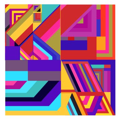 Kaynak için vektör renkli geometrik ve eğri arkaplan deseni