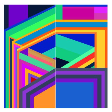 Kaynak için vektör renkli geometrik ve eğri arkaplan deseni