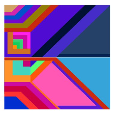 Kaynak için vektör renkli geometrik ve eğri arkaplan deseni