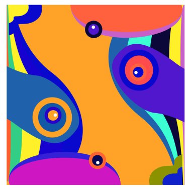 Kaynak için vektör renkli geometrik ve eğri arkaplan deseni