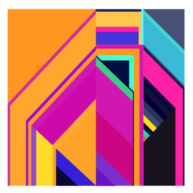 Kaynak için vektör renkli geometrik ve eğri arkaplan deseni