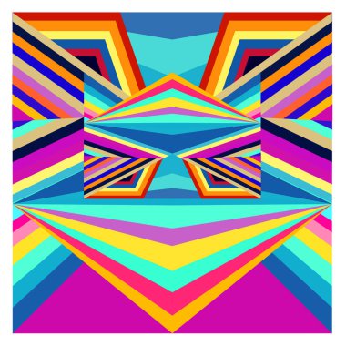 Kaynak için vektör renkli geometrik ve eğri arkaplan deseni