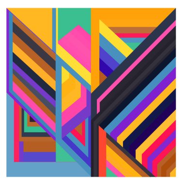 Kaynak için vektör renkli geometrik ve eğri arkaplan deseni