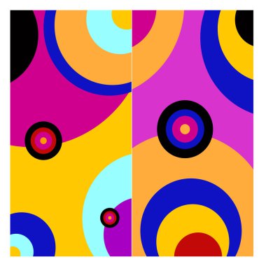 Kaynak için vektör renkli geometrik ve eğri arkaplan deseni