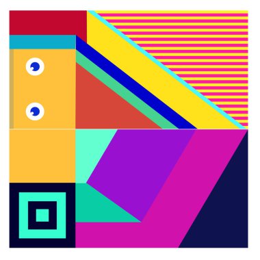 Kaynak için vektör renkli geometrik ve eğri arkaplan deseni