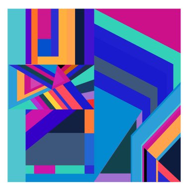 Kaynak için vektör renkli geometrik ve eğri arkaplan deseni