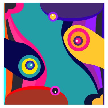 Kaynak için vektör renkli geometrik ve eğri arkaplan deseni