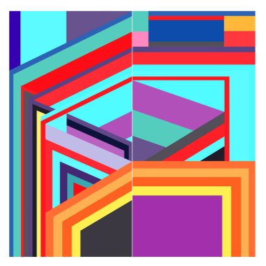 Kaynak için vektör renkli geometrik ve eğri arkaplan deseni