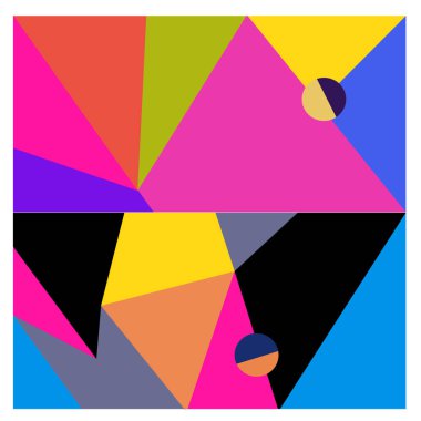 Kaynak için vektör renkli geometrik ve eğri arkaplan deseni