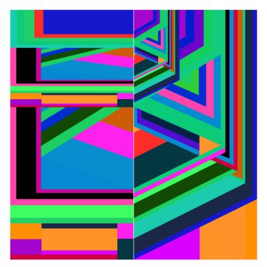 Kaynak için vektör renkli geometrik ve eğri arkaplan deseni