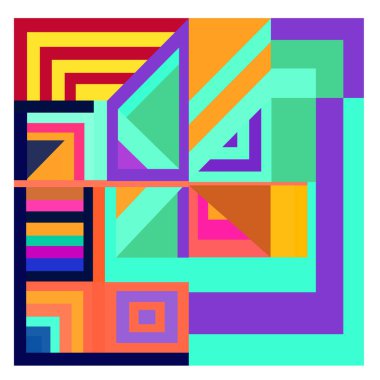 Kaynak için vektör renkli geometrik ve eğri arkaplan deseni