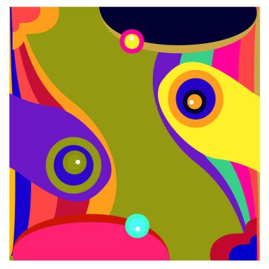 Kaynak için vektör renkli geometrik ve eğri arkaplan deseni