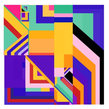 Kaynak için vektör renkli geometrik ve eğri arkaplan deseni