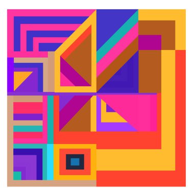 Kaynak için vektör renkli geometrik ve eğri arkaplan deseni