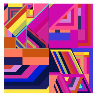 Kaynak için vektör renkli geometrik ve eğri arkaplan deseni