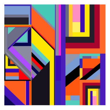 Kaynak için vektör renkli geometrik ve eğri arkaplan deseni