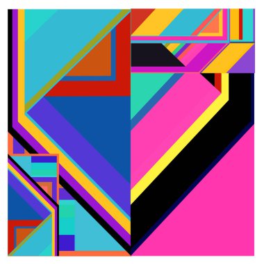 Kaynak için vektör renkli geometrik ve eğri arkaplan deseni