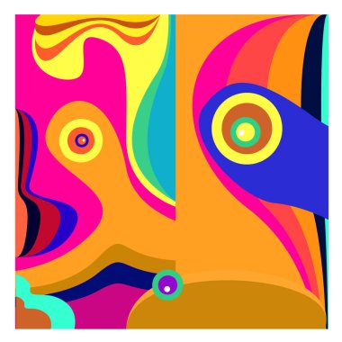 Kaynak için vektör renkli geometrik ve eğri arkaplan deseni