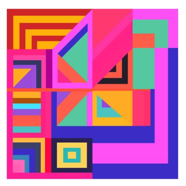 Kaynak için vektör renkli geometrik ve eğri arkaplan deseni