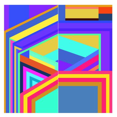 Kaynak için vektör renkli geometrik ve eğri arkaplan deseni