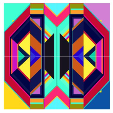 Kaynak için vektör renkli geometrik ve eğri arkaplan deseni