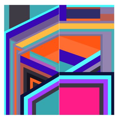 Kaynak için vektör renkli geometrik ve eğri arkaplan deseni