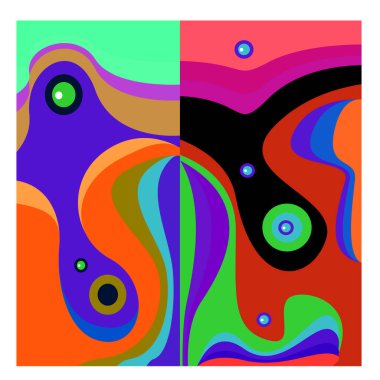 Kaynak için vektör renkli geometrik ve eğri arkaplan deseni