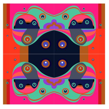 Kaynak için vektör renkli geometrik ve eğri arkaplan deseni