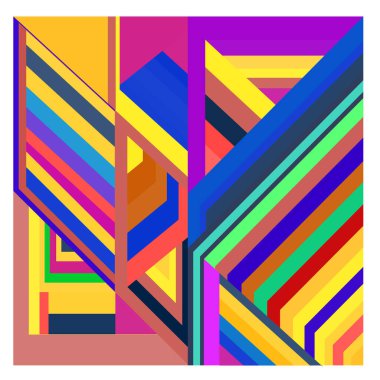 Kaynak için vektör renkli geometrik ve eğri arkaplan deseni