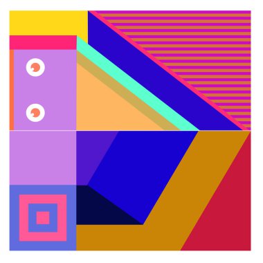 Kaynak için vektör renkli geometrik ve eğri arkaplan deseni