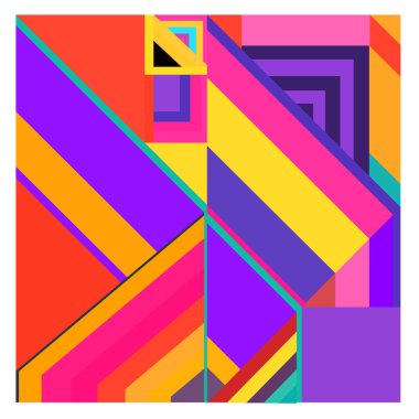 Kaynak için vektör renkli geometrik ve eğri arkaplan deseni