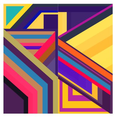 Kaynak için vektör renkli geometrik ve eğri arkaplan deseni