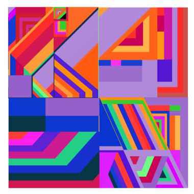 Kaynak için vektör renkli geometrik ve eğri arkaplan deseni