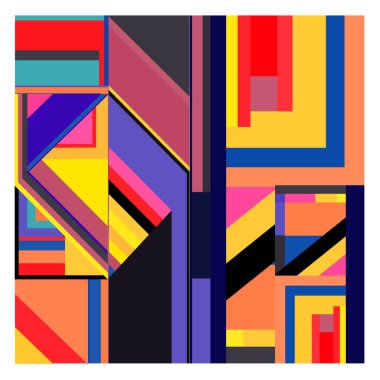 Kaynak için vektör renkli geometrik ve eğri arkaplan deseni