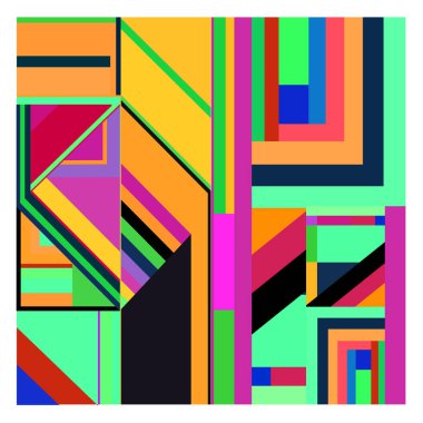 Kaynak için vektör renkli geometrik ve eğri arkaplan deseni