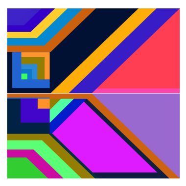 Kaynak için vektör renkli geometrik ve eğri arkaplan deseni