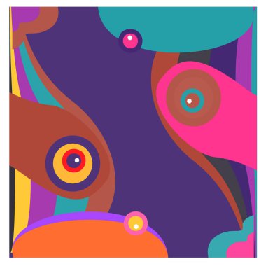 Kaynak için vektör renkli geometrik ve eğri arkaplan deseni