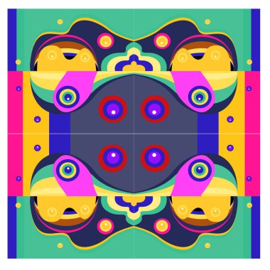 Kaynak için vektör renkli geometrik ve eğri arkaplan deseni