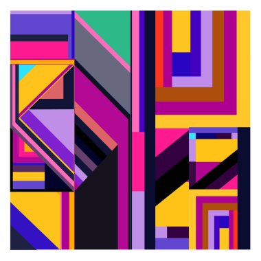 Kaynak için vektör renkli geometrik ve eğri arkaplan deseni